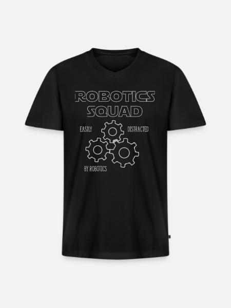 Robotics Squad Engineering Funny Robots - Men's Premium Organic T-shirt with V-neck - black