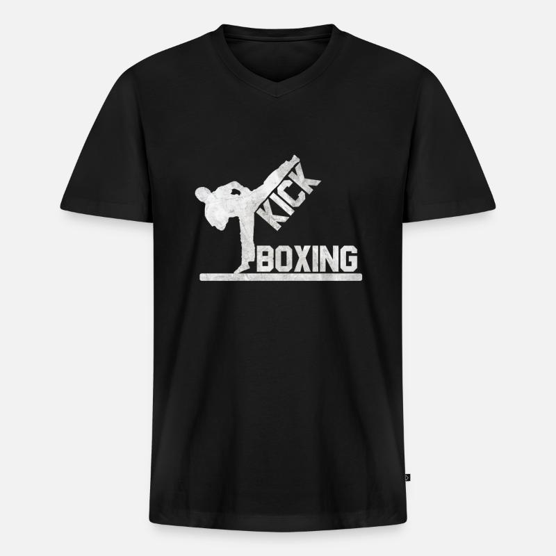 Kickboxer Kickboxen Geschenk - Männer Premium Bio T-Shirt mit V-Ausschnitt - Schwarz