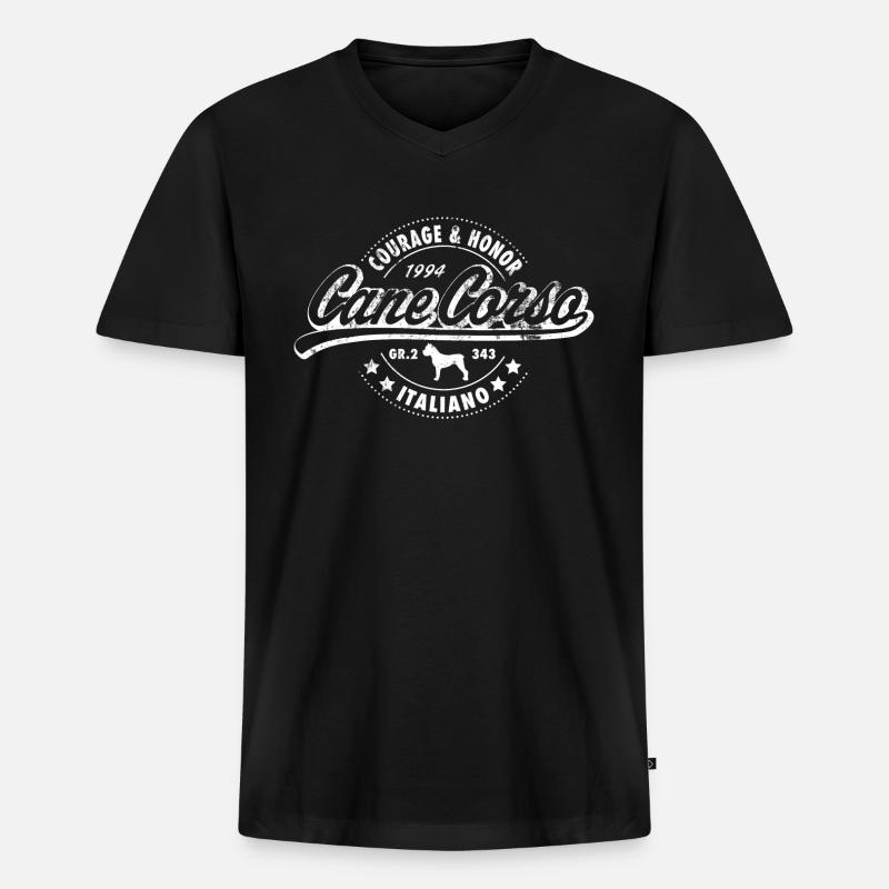 Cane Corso - T-shirt encolure en V Premium bio Homme - noir