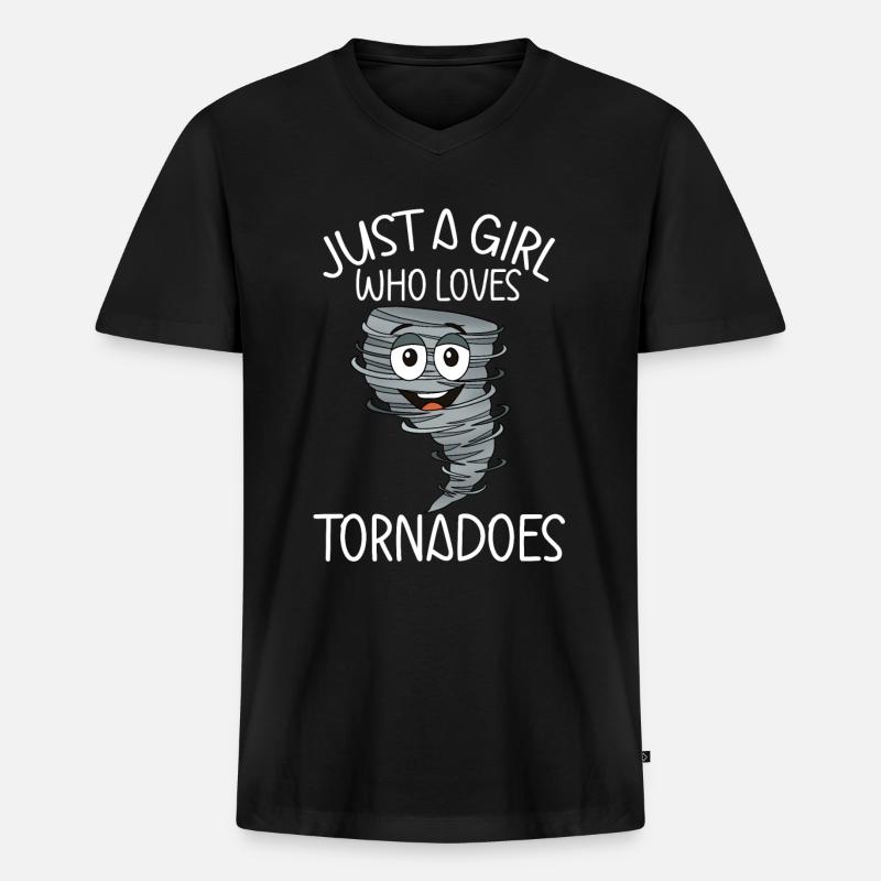 Tornado - Männer Premium Bio T-Shirt mit V-Ausschnitt - Schwarz