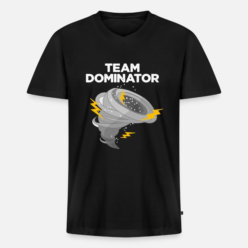 Tornado - Männer Premium Bio T-Shirt mit V-Ausschnitt - Schwarz