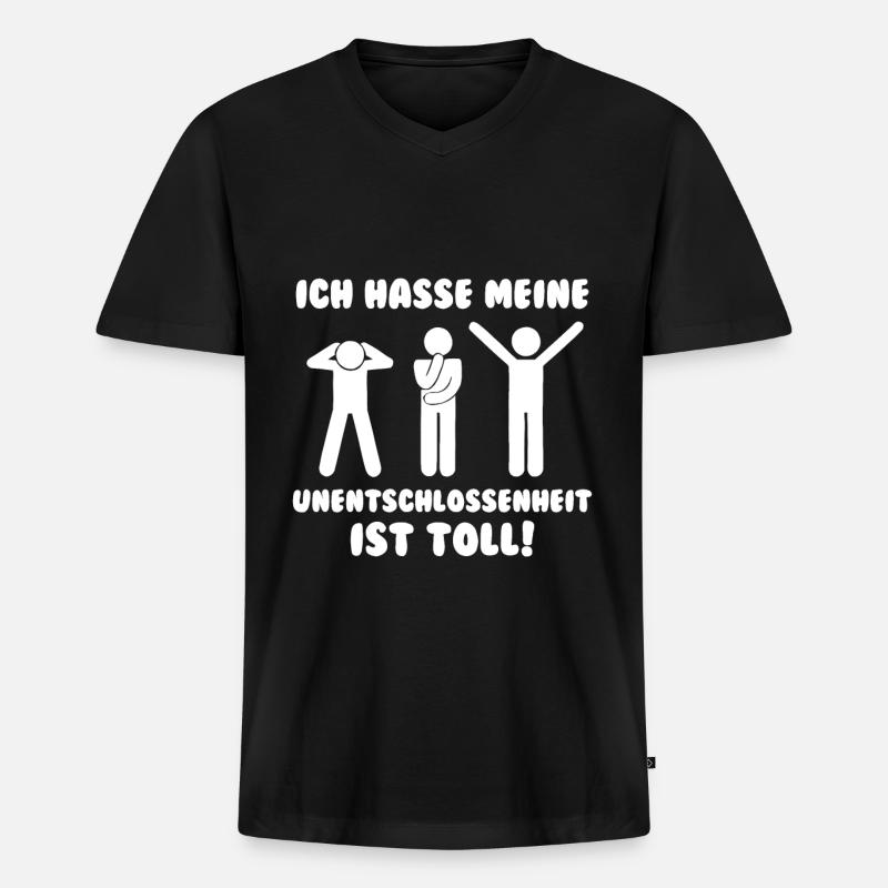 Lustger Spruch Geschenkidee - Männer Premium Bio T-Shirt mit V-Ausschnitt - Schwarz