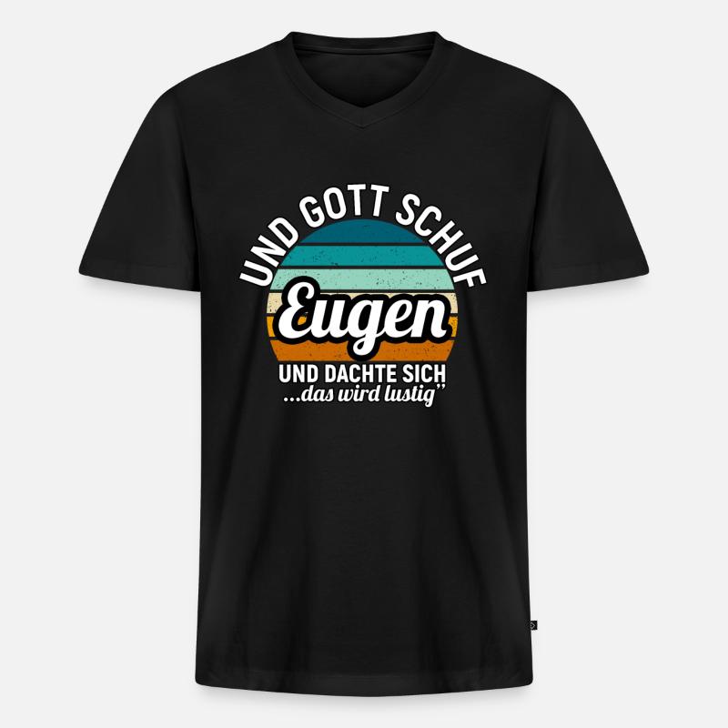 Fabian - Männer Premium Bio T-Shirt mit V-Ausschnitt - Schwarz