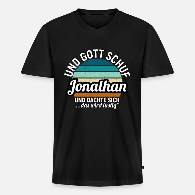Jonathan - Männer Premium Bio T-Shirt mit V-Ausschnitt - Schwarz
