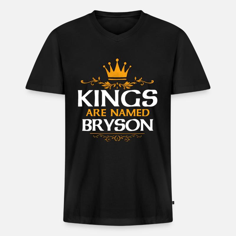 Bryson - Männer Premium Bio T-Shirt mit V-Ausschnitt - Schwarz
