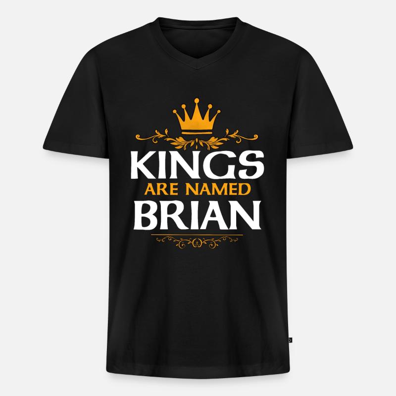 Brian - Männer Premium Bio T-Shirt mit V-Ausschnitt - Schwarz