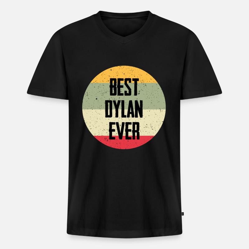 Best Dylan Ever - Männer Premium Bio T-Shirt mit V-Ausschnitt - Schwarz