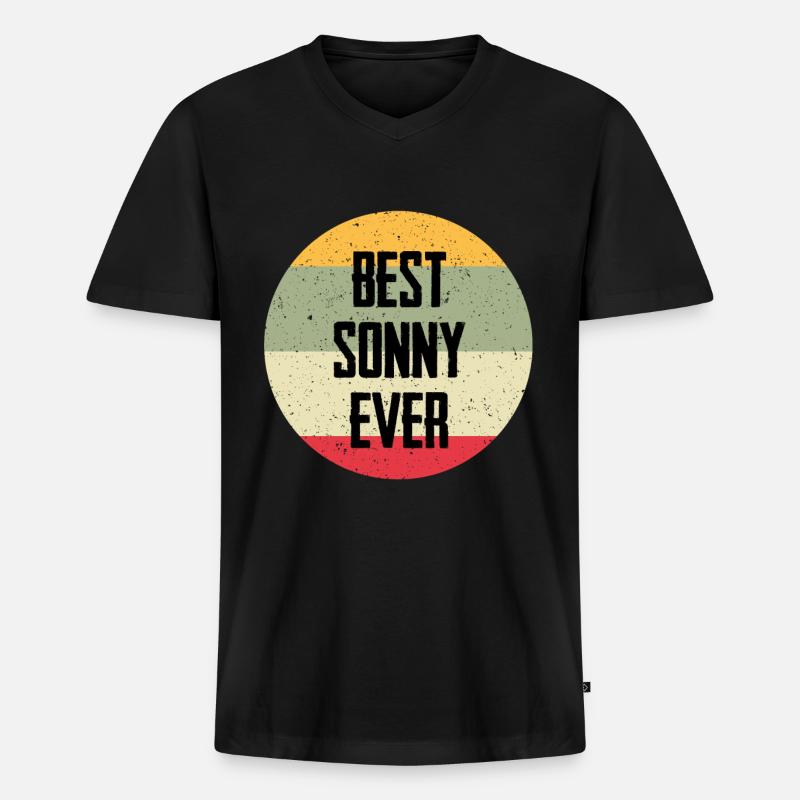 Best Sonny Ever - Männer Premium Bio T-Shirt mit V-Ausschnitt - Schwarz