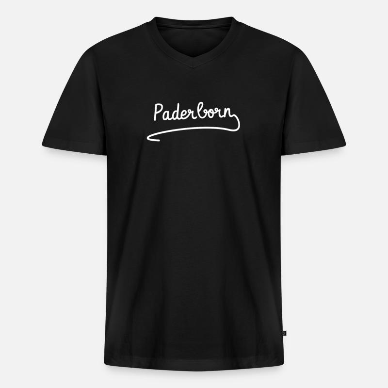 Paderborn - Männer Premium Bio T-Shirt mit V-Ausschnitt - Schwarz