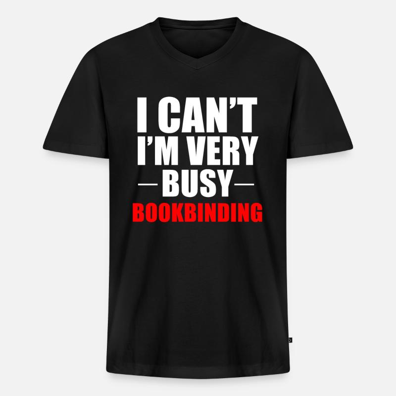 Buchbinder Buchbinderei Buchherstellung Geschenk - Männer Premium Bio T-Shirt mit V-Ausschnitt - Schwarz