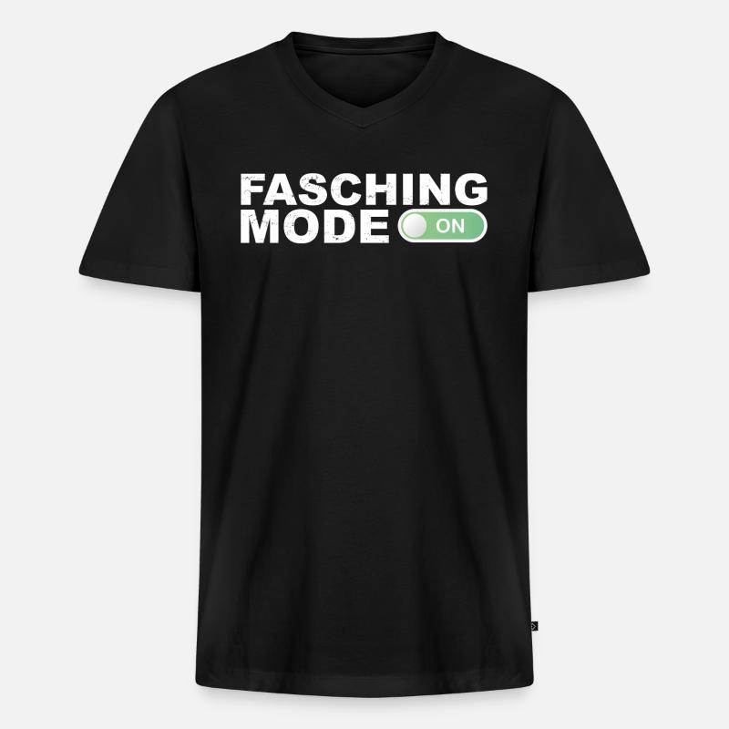 Fasching - Männer Premium Bio T-Shirt mit V-Ausschnitt - Schwarz