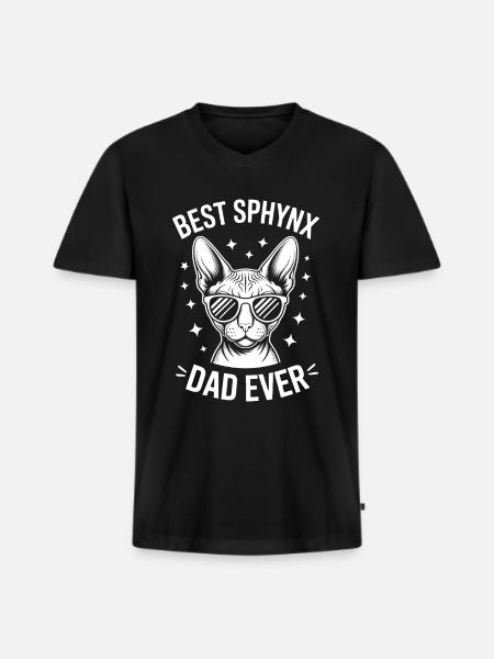 Sphynx kat zeggen grappig Sphynx kat cadeau - Mannen Premium Bio T-shirt met V-hals - zwart