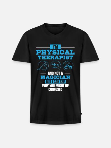 Physiotherapy Physiotherapist Physiotherapist - Men's Premium Organic T-shirt with V-neck - black