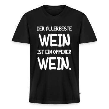 Vino Weinliebhaber Geschenk Wein Weinfest Rotwein - Männer Premium Bio T-Shirt mit V-Ausschnitt - Schwarz - Vorne - Nico (187cm)