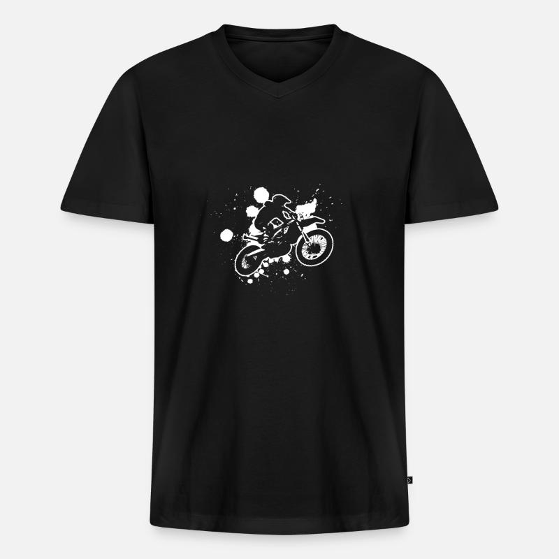 Enduro - Männer Premium Bio T-Shirt mit V-Ausschnitt - Schwarz