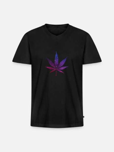 Cannabis - Männer Premium Bio T-Shirt mit V-Ausschnitt - Schwarz