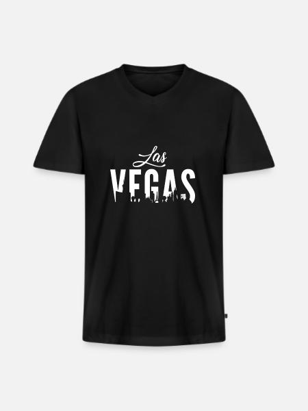 Las Vegas - Männer Premium Bio T-Shirt mit V-Ausschnitt - Schwarz