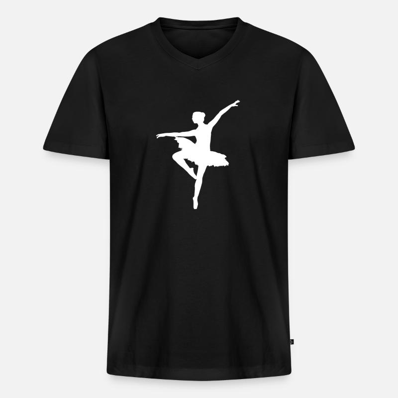 Ballett - Männer Premium Bio T-Shirt mit V-Ausschnitt - Schwarz