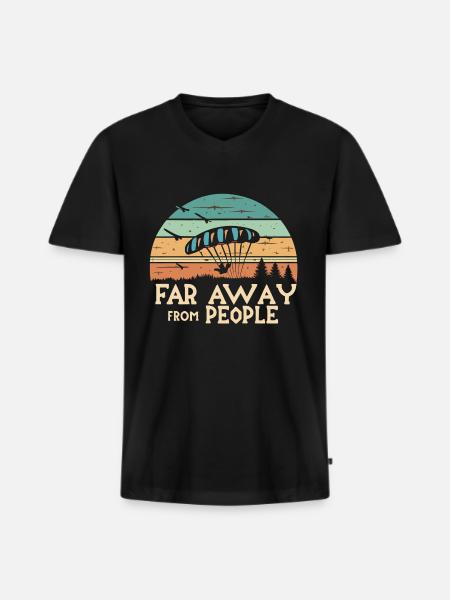 Gleitschirmfliegen - Männer Premium Bio T-Shirt mit V-Ausschnitt - Schwarz