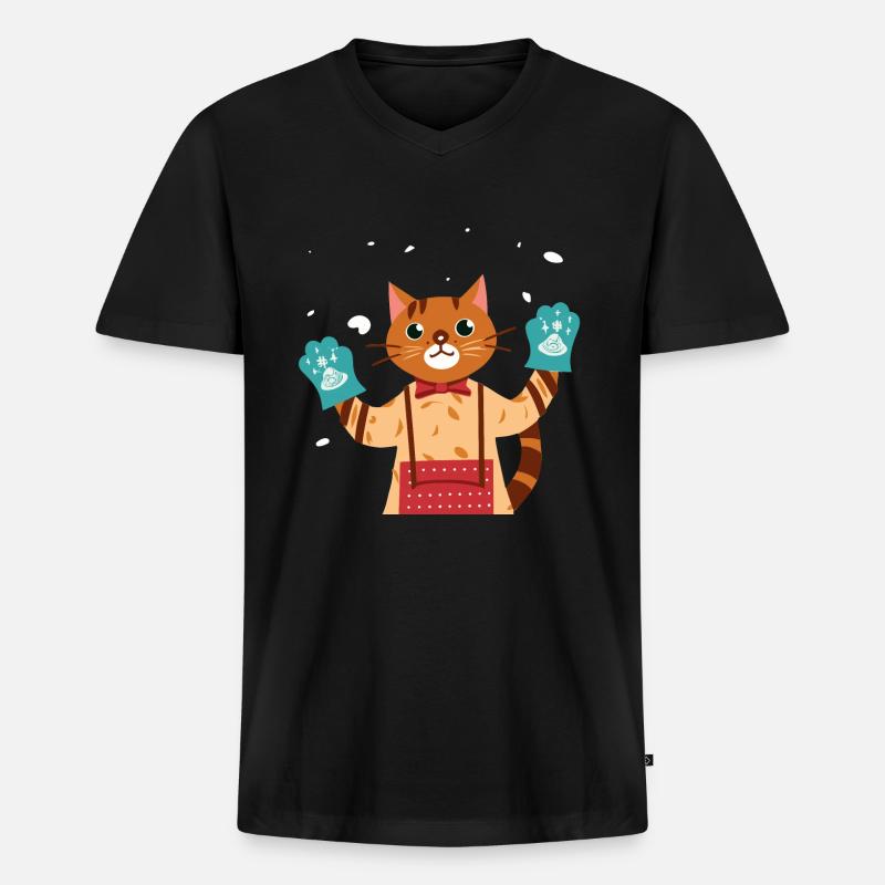 Bäckerei - Männer Premium Bio T-Shirt mit V-Ausschnitt - Schwarz