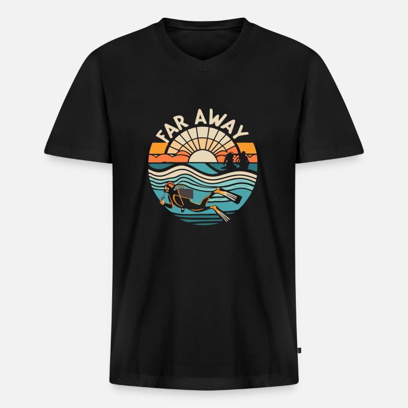 Scuba Diving - Männer Premium Bio T-Shirt mit V-Ausschnitt - Schwarz