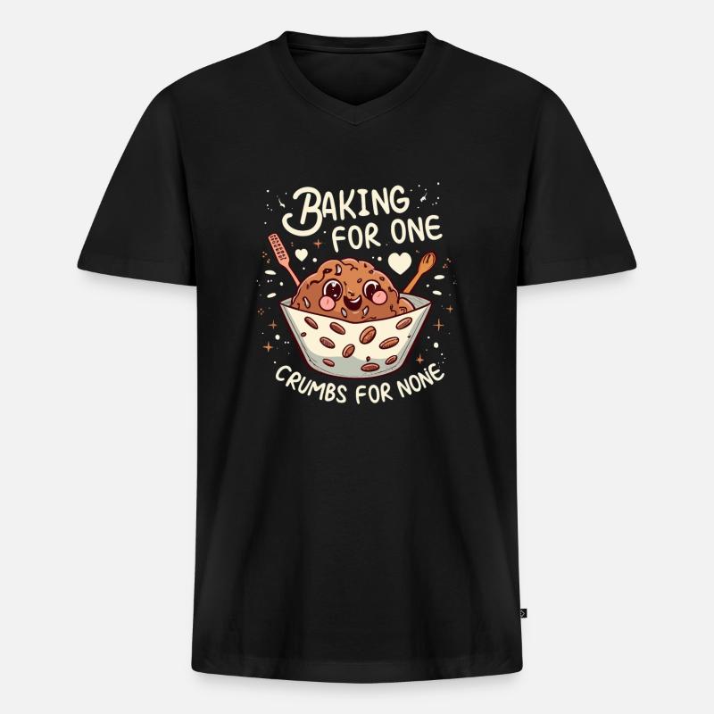 Backen - Männer Premium Bio T-Shirt mit V-Ausschnitt - Schwarz