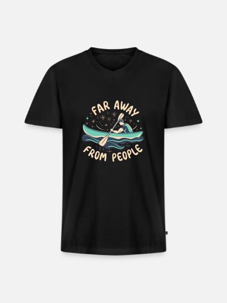 Rudern - Männer Premium Bio T-Shirt mit V-Ausschnitt - Schwarz