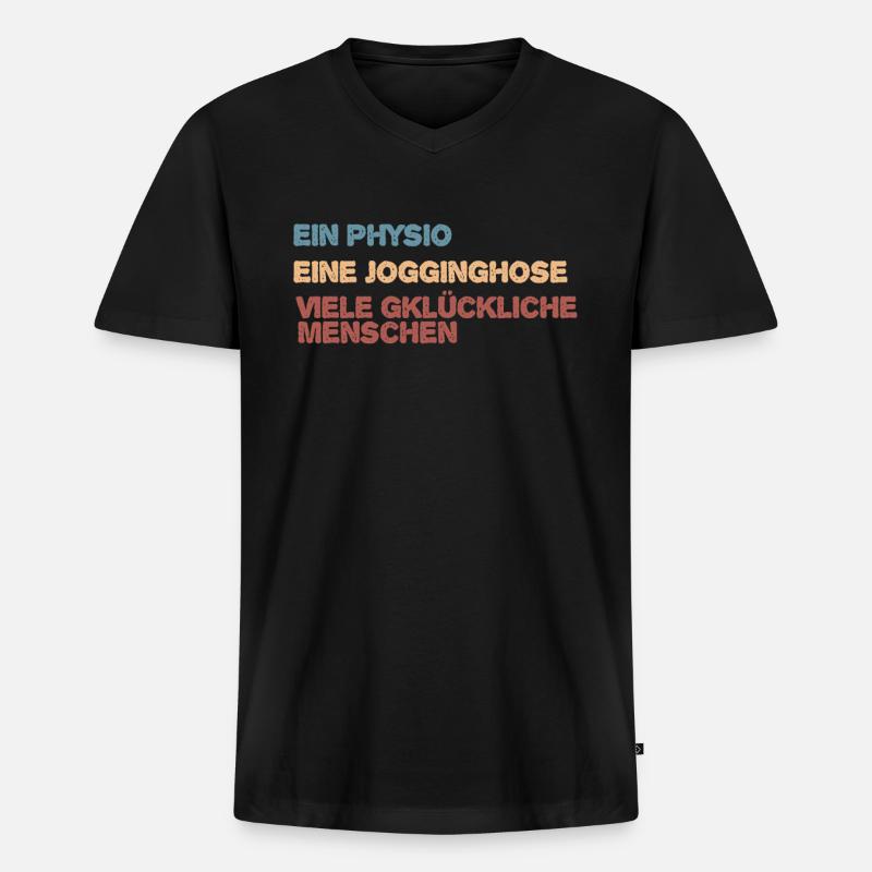 Physiotherapeut Masseur Physio - Männer Premium Bio T-Shirt mit V-Ausschnitt - Schwarz
