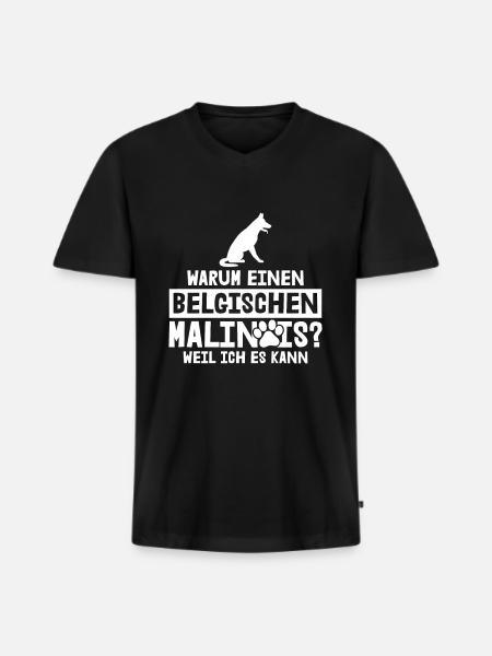 Belgian Malinois Schäferhund - Männer Premium Bio T-Shirt mit V-Ausschnitt - Schwarz