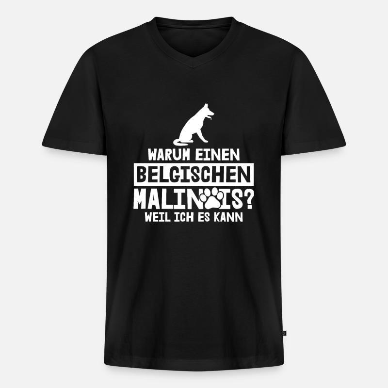 Belgian Malinois Schäferhund - Männer Premium Bio T-Shirt mit V-Ausschnitt - Schwarz