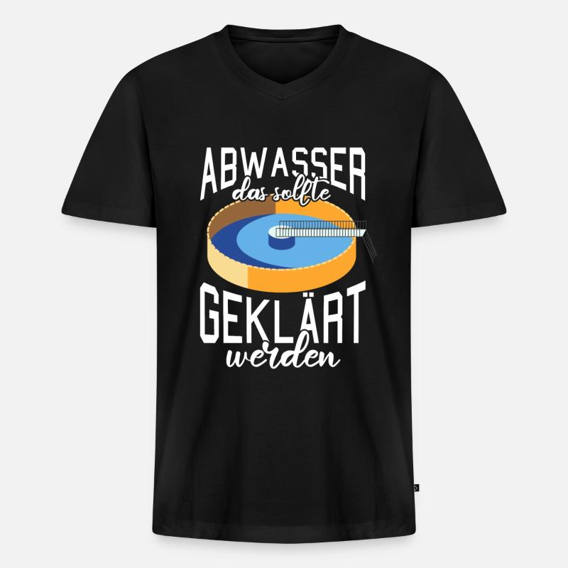 Abwassertechniker Abwasser geklärt Kläranlage - Männer Premium Bio T-Shirt mit V-Ausschnitt - Schwarz