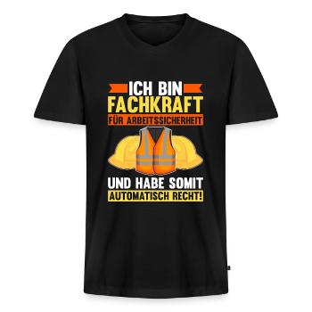 Arbeitssicherheit Fachkraft automatisch Recht Sifa - Männer Premium Bio T-Shirt mit V-Ausschnitt - Schwarz - Vorne - Nico (187cm)