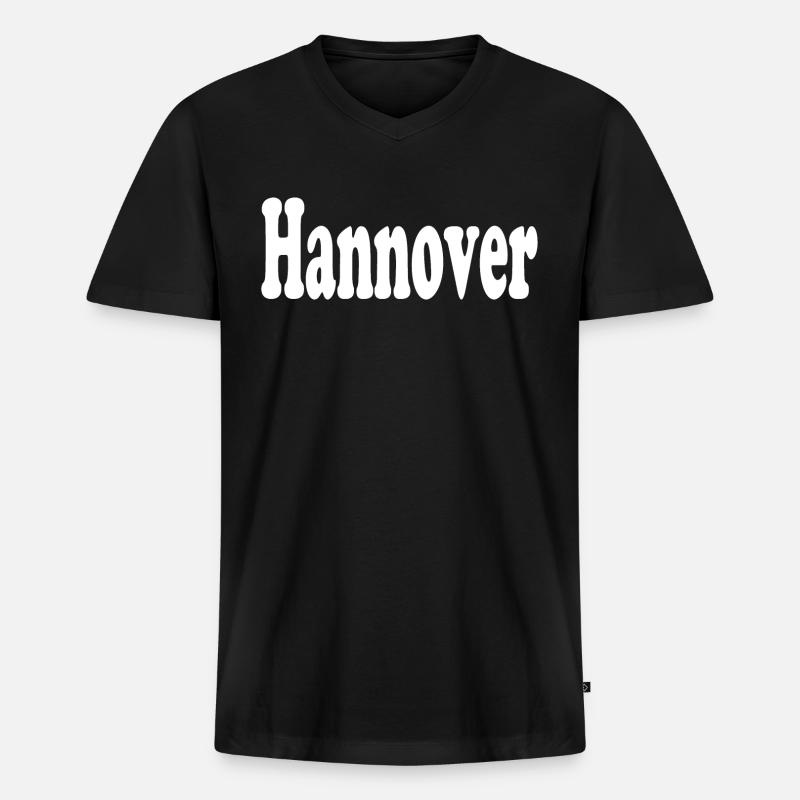 Hannover - Männer Premium Bio T-Shirt mit V-Ausschnitt - Schwarz