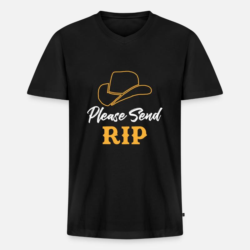 Bitte senden Sie Rip Yellowstone - Männer Premium Bio T-Shirt mit V-Ausschnitt - Schwarz
