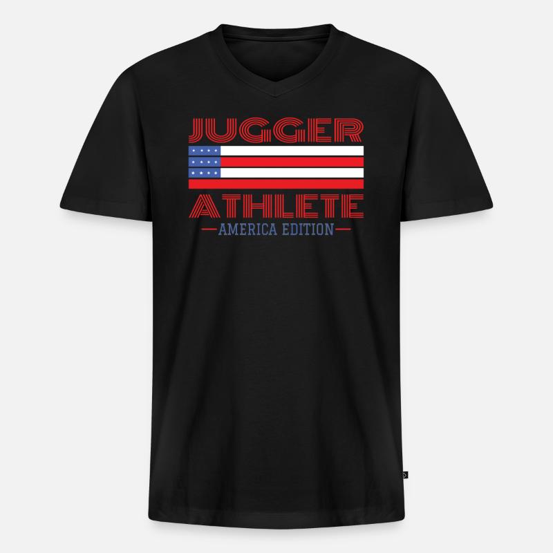 Jugger Funny - Männer Premium Bio T-Shirt mit V-Ausschnitt - Schwarz