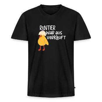 Rentier War Ausverkauft Lustiges Weinachten Kücken - Männer Premium Bio T-Shirt mit V-Ausschnitt - Schwarz - Vorne - Nico (187cm)