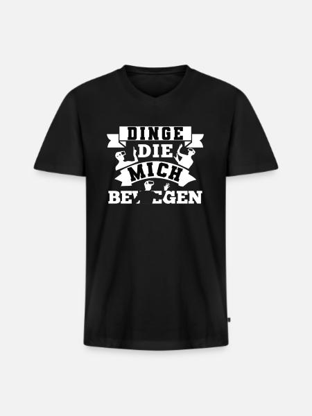 Dinge Die Mich Bewegen - Männer Premium Bio T-Shirt mit V-Ausschnitt - Schwarz