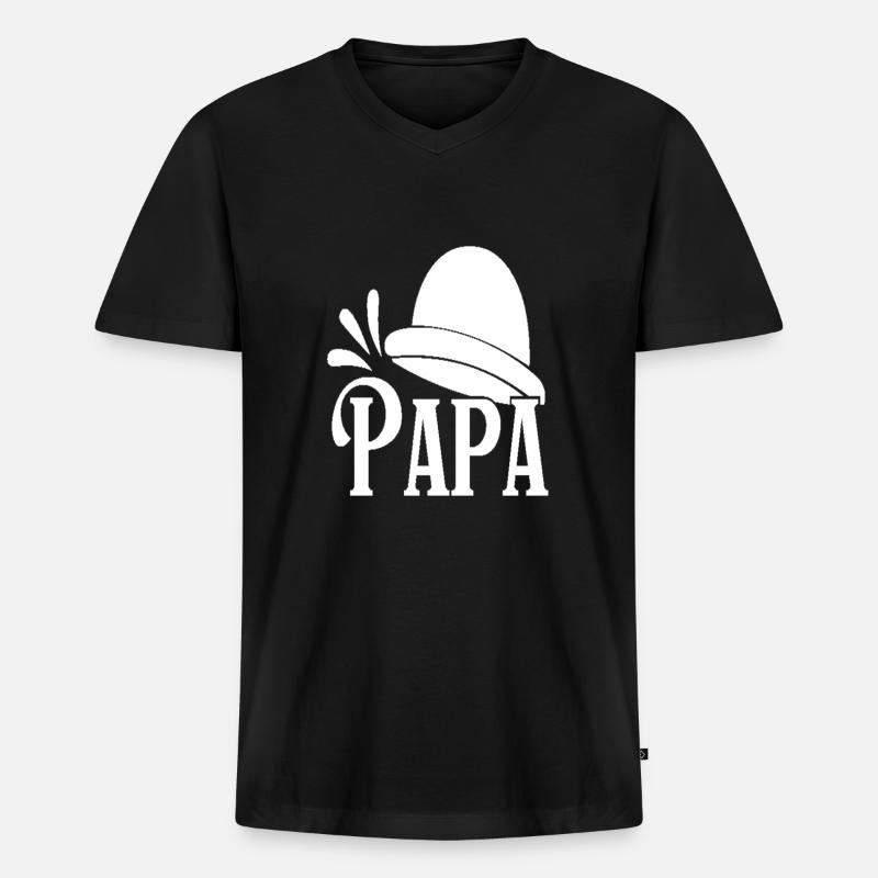 OPA - Männer Premium Bio T-Shirt mit V-Ausschnitt - Schwarz