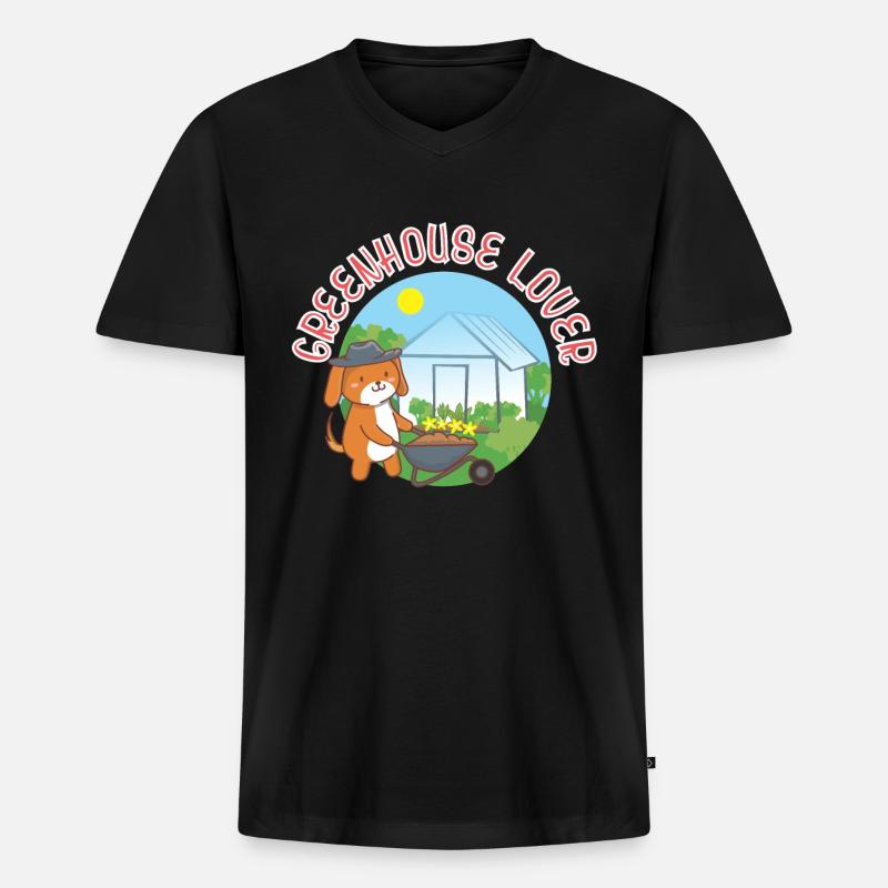 Liebhaber des Gewächshauses - Männer Premium Bio T-Shirt mit V-Ausschnitt - Schwarz