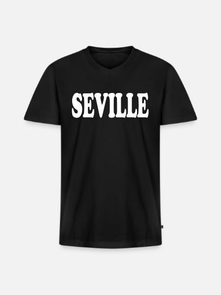 Seville - Men's Premium Organic T-shirt with V-neck - black