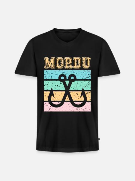 mordu - T-shirt encolure en V Premium bio Homme - noir