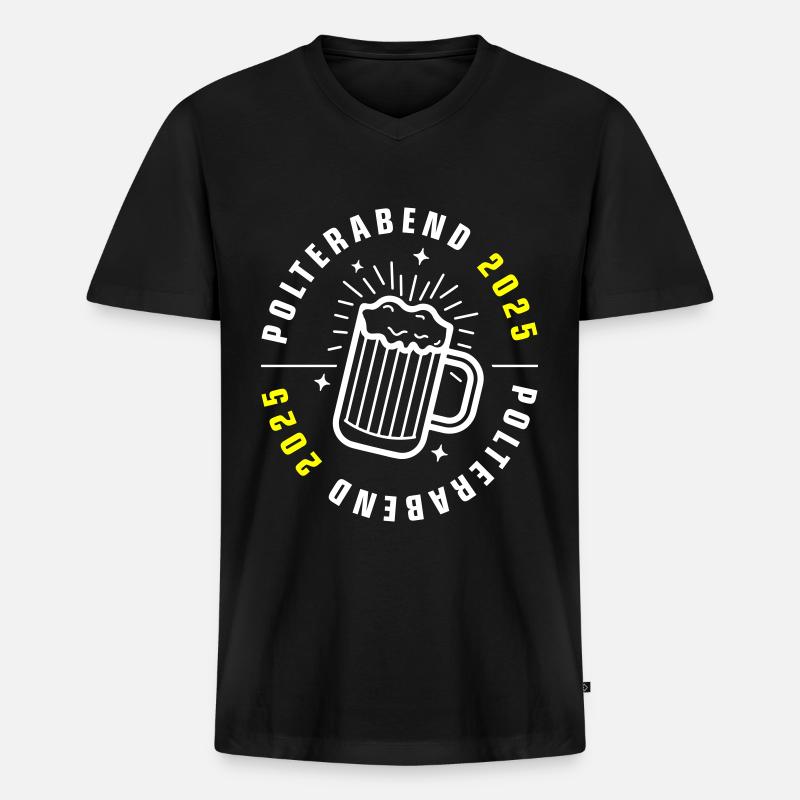 Polterabend 2025 - Männer Premium Bio T-Shirt mit V-Ausschnitt - Schwarz