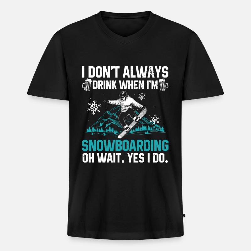 Snowboard - Männer Premium Bio T-Shirt mit V-Ausschnitt - Schwarz