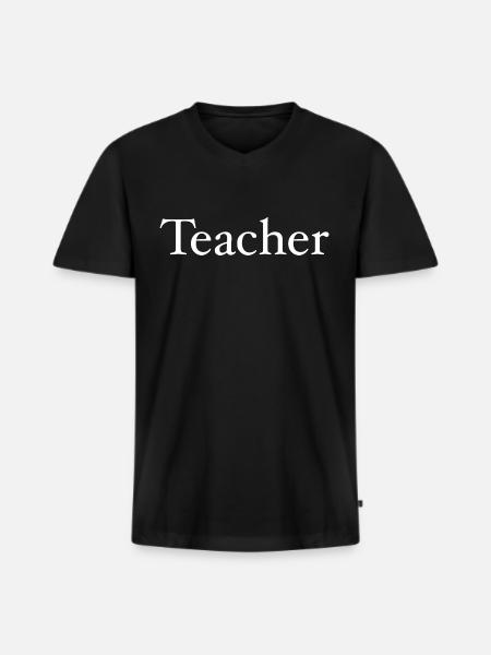 Lehrer - Männer Premium Bio T-Shirt mit V-Ausschnitt - Schwarz