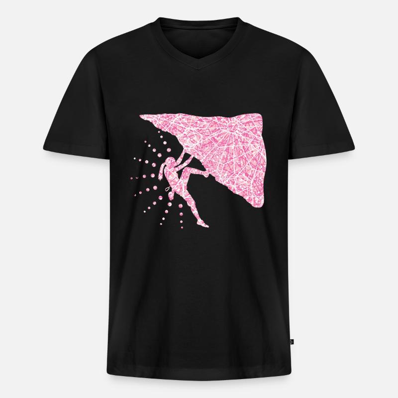 Berge besteigen Mama - Männer Premium Bio T-Shirt mit V-Ausschnitt - Schwarz