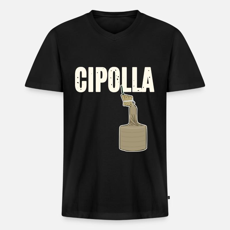 Cipolla - Männer Premium Bio T-Shirt mit V-Ausschnitt - Schwarz