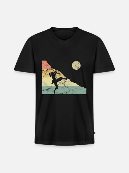 Mama Felsklettern Bergsteigen - Männer Premium Bio T-Shirt mit V-Ausschnitt - Schwarz