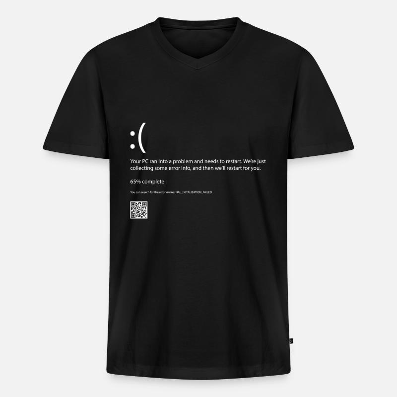 Fehlercode Computer - Männer Premium Bio T-Shirt mit V-Ausschnitt - Schwarz