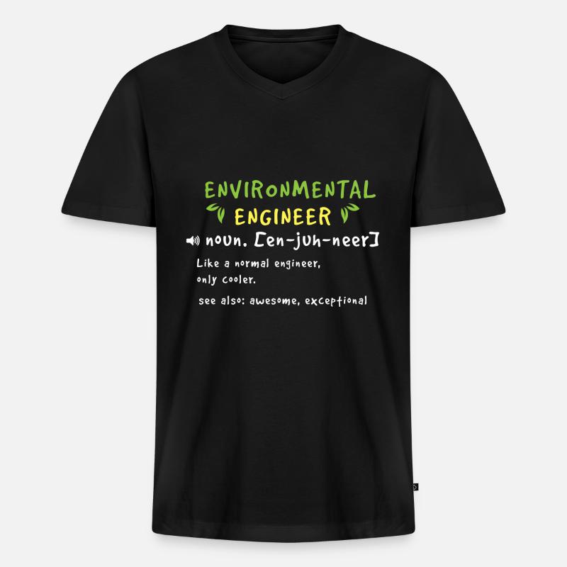 Umweltingenieur - Männer Premium Bio T-Shirt mit V-Ausschnitt - Schwarz