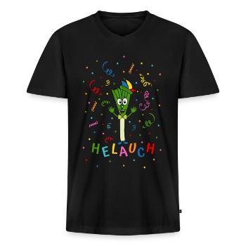 Lauch Helauch - Männer Premium Bio T-Shirt mit V-Ausschnitt - Schwarz - Vorne - Nico (187cm)